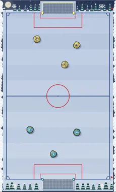 Snow Night: a snowy pitch under the moon.